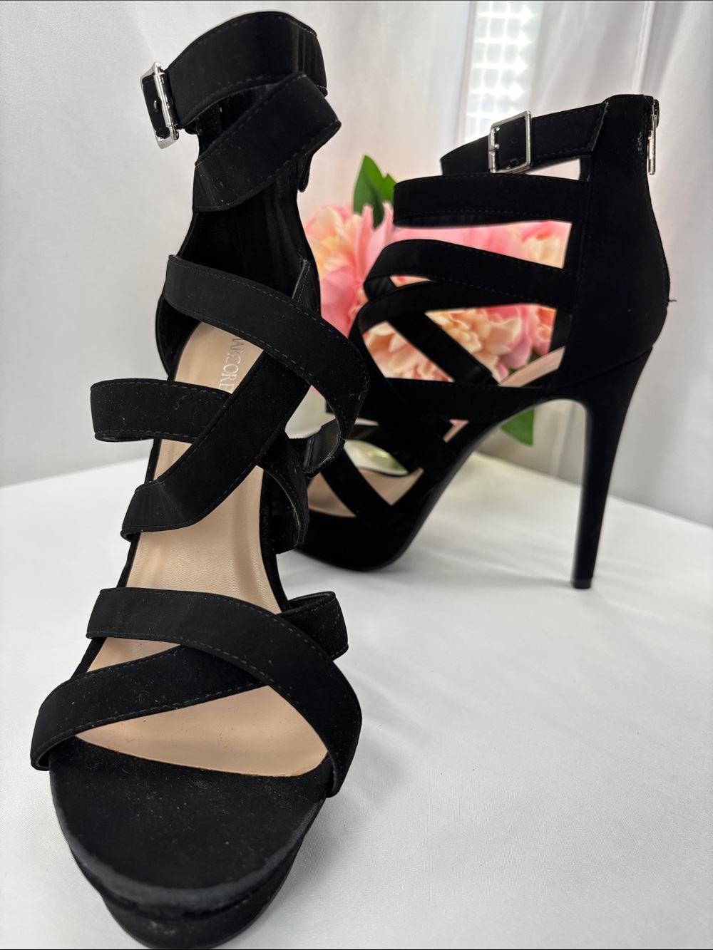 MarcoRepublic Women's 10 Black Strappy High Heel Sandals #763x2